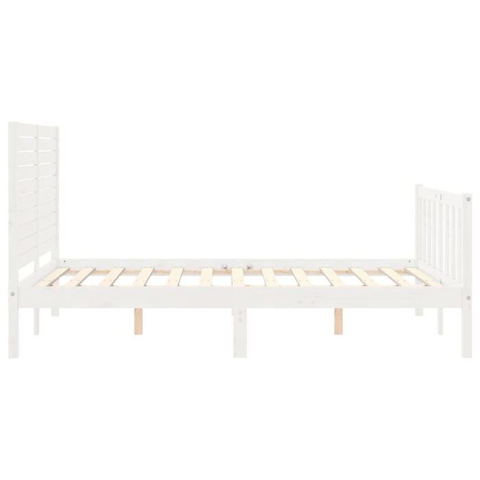 Bed Frame with Headboard White 4FT