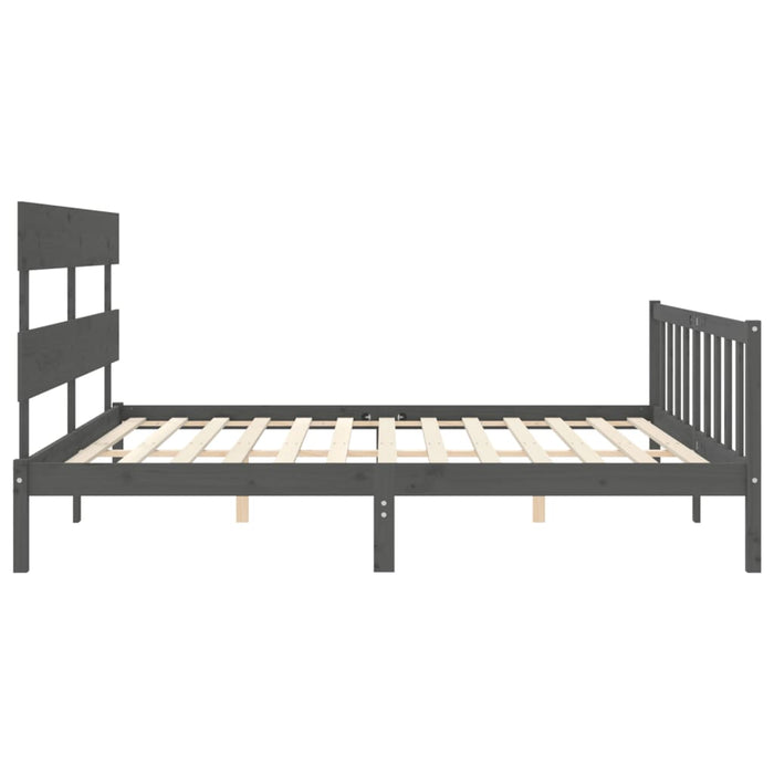 Bed Frame with Headboard Grey 6FT