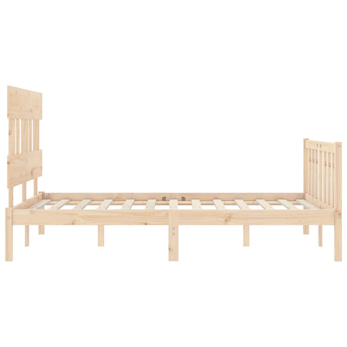 Bed Frame with Headboard Solid Wood 120 cm