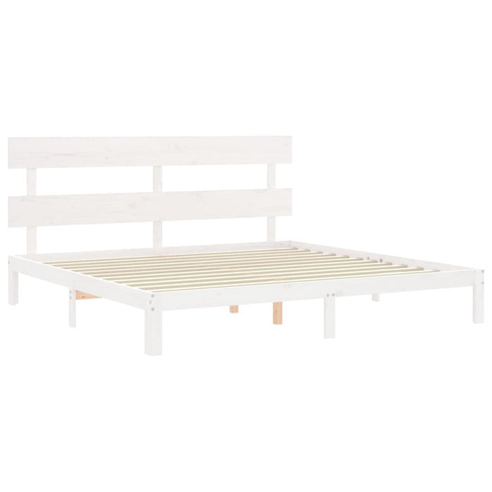 Bed Frame with Headboard White 6FT