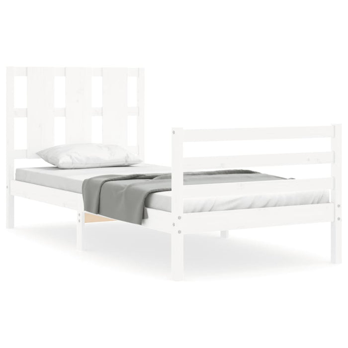 Bed Frame with Headboard White 3FT