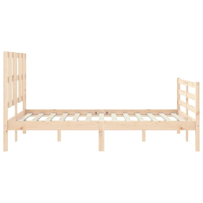 Bed Frame with Headboard Solid Wood 120 cm