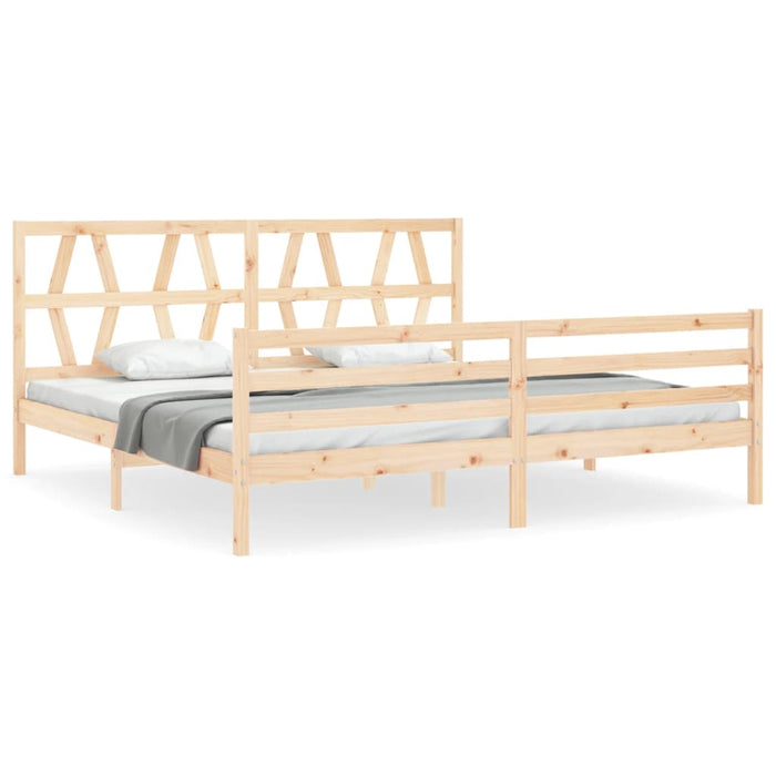 Bed Frame with Headboard Solid Wood 200 cm