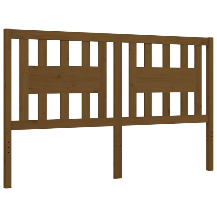 Bed Frame with Headboard Honey Brown Solid Wood 160 cm