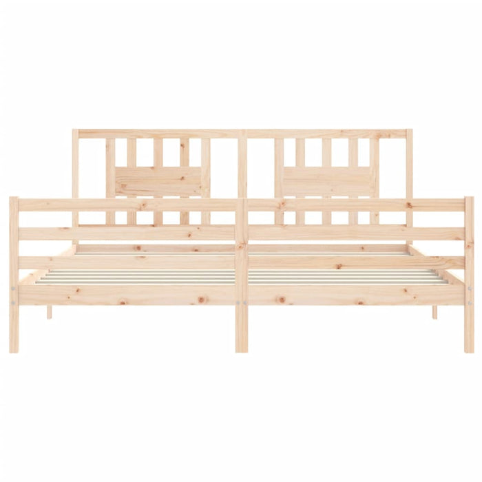 Bed Frame with Headboard Solid Wood 200 cm