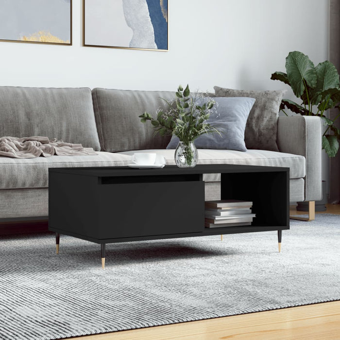 Coffee Table Black 90x50x36.5 cm Engineered Wood