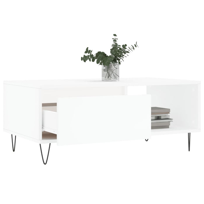 Coffee Table White 90x50x36.5 cm Engineered Wood