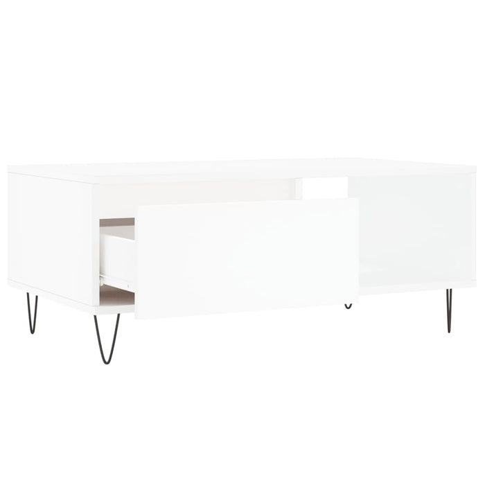 Coffee Table White 90x50x36.5 cm Engineered Wood