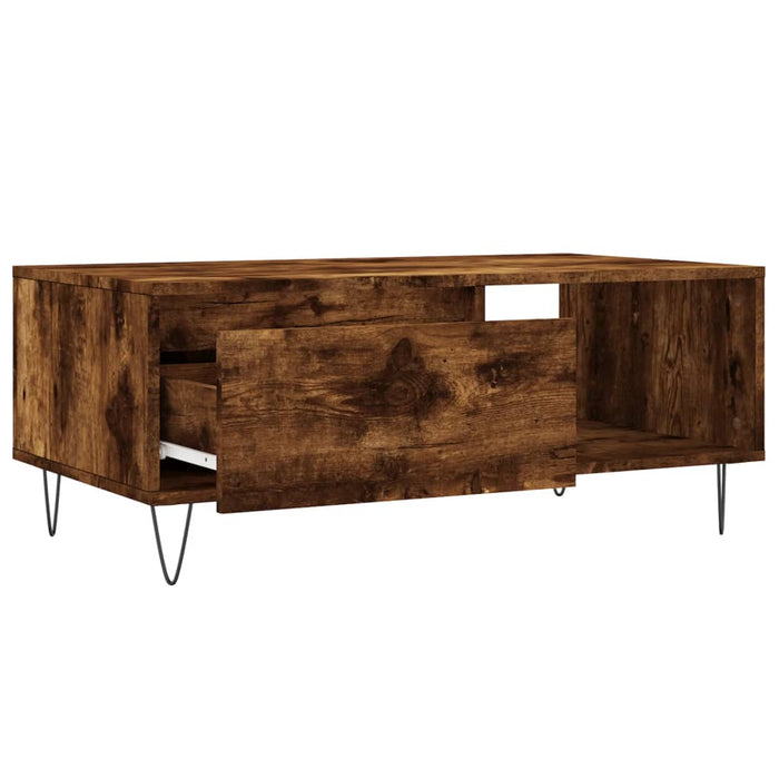 Coffee Table Smoked Oak 90x50x36.5 cm Engineered Wood