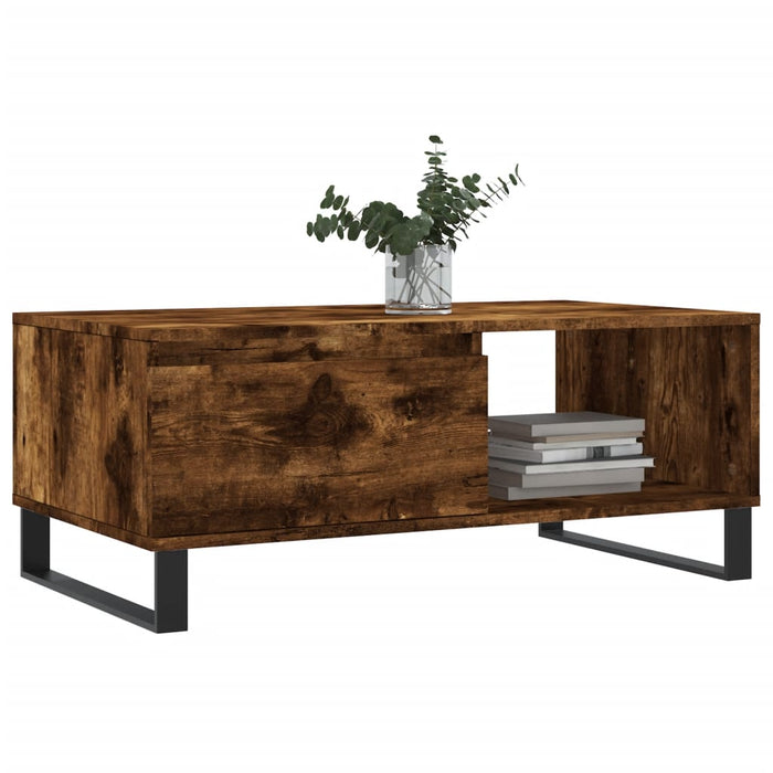 Coffee Table Smoked Oak 90x50x36.5 cm Engineered Wood