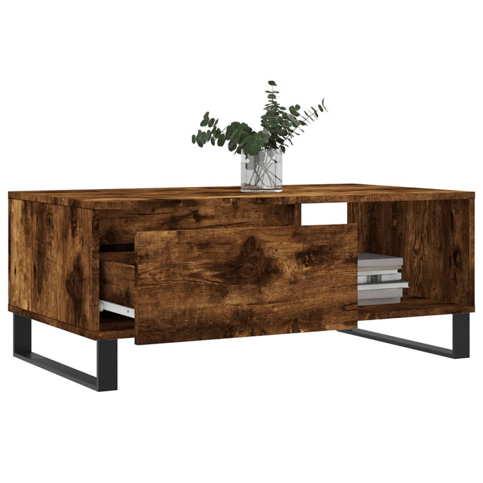 Coffee Table Smoked Oak 90x50x36.5 cm Engineered Wood