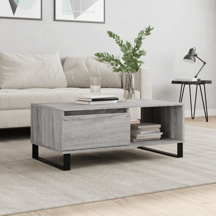 Coffee Table Grey Sonoma 90x50x36.5 cm Engineered Wood