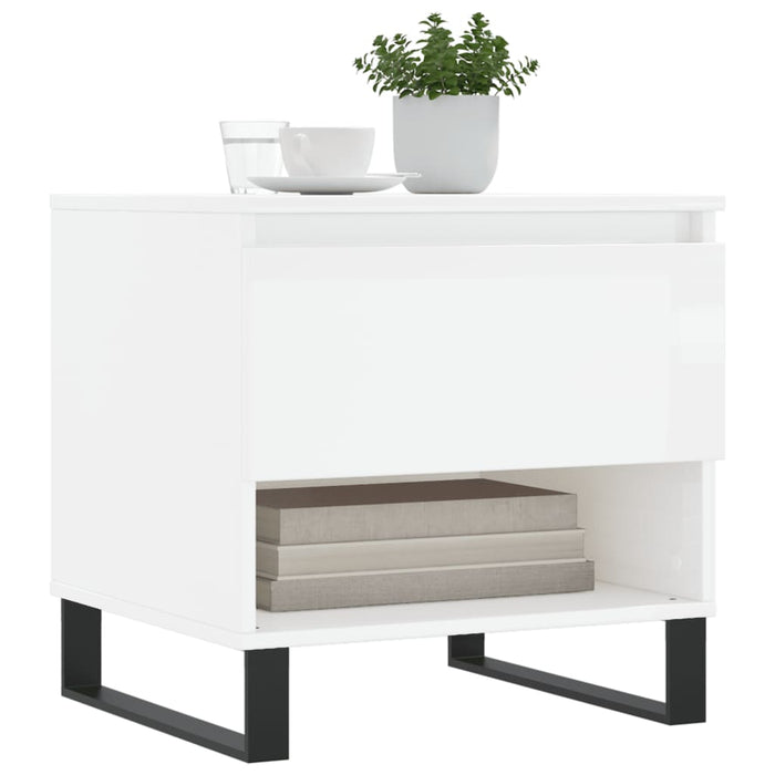 Coffee Tables 2 pcs High Gloss White 50x46x50 cm Engineered Wood