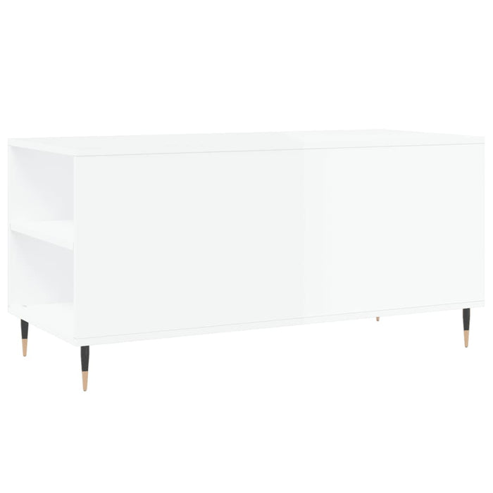 Coffee Table High Gloss White 102x44.5x50 cm Engineered Wood