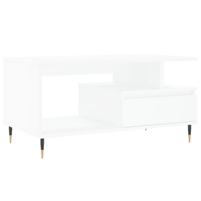 Coffee Table White 90x49x45 cm Engineered Wood