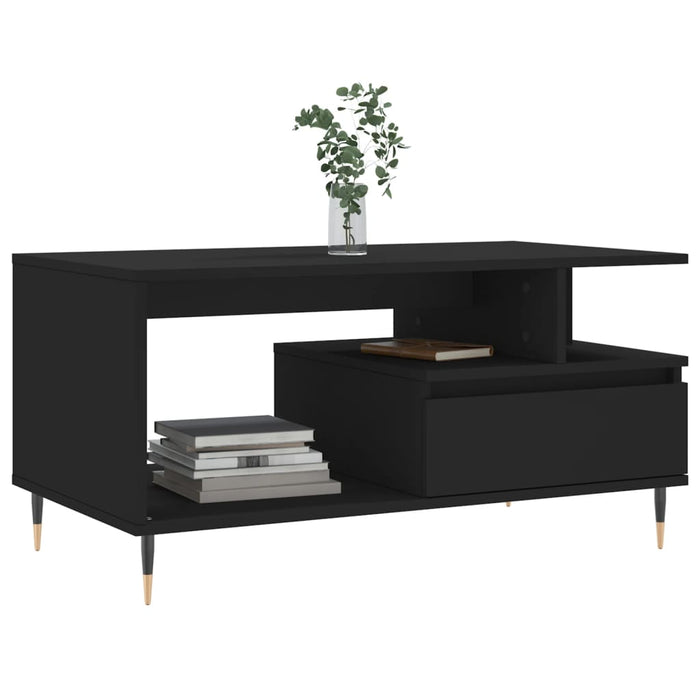 Coffee Table Black 90x49x45 cm Engineered Wood