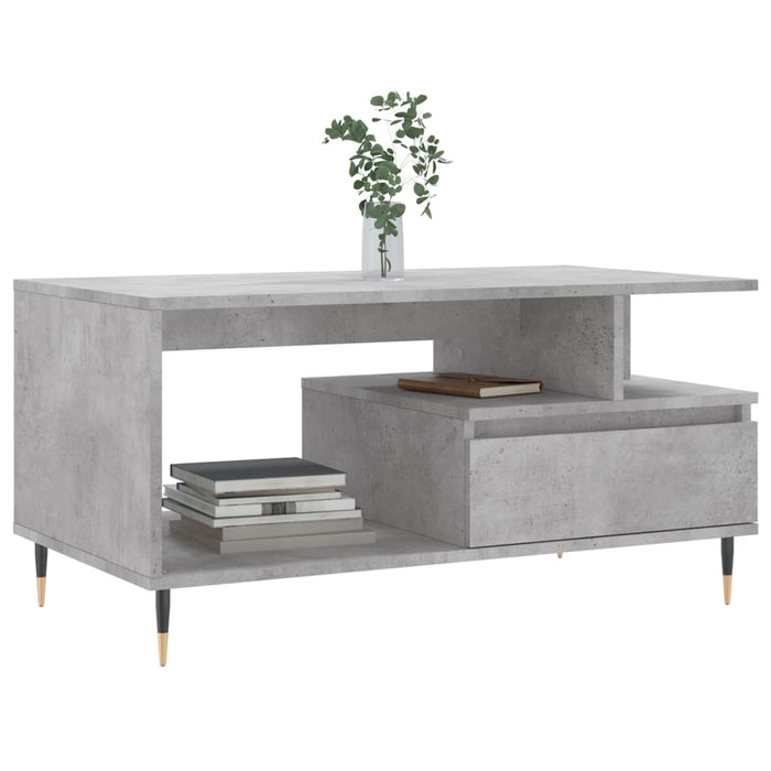 Coffee Table Concrete Grey 90x49x45 cm Engineered Wood