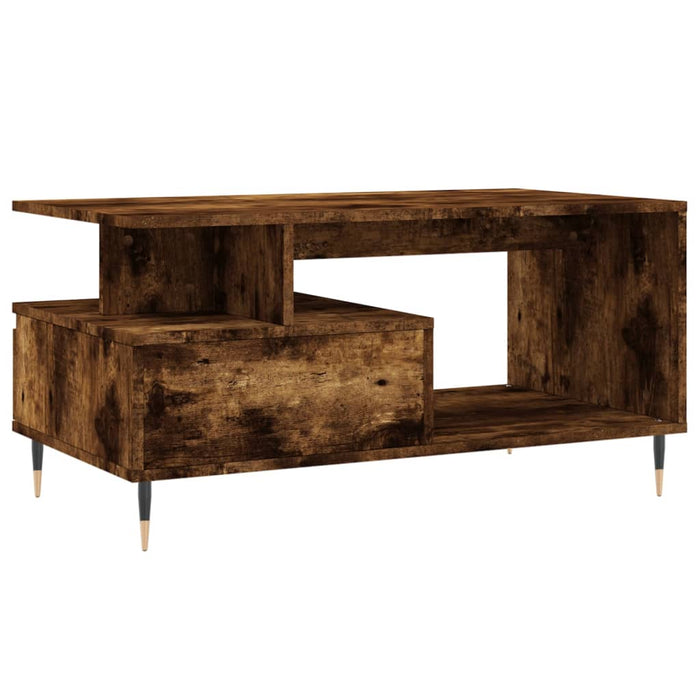 Coffee Table Smoked Oak 90x49x45 cm Engineered Wood