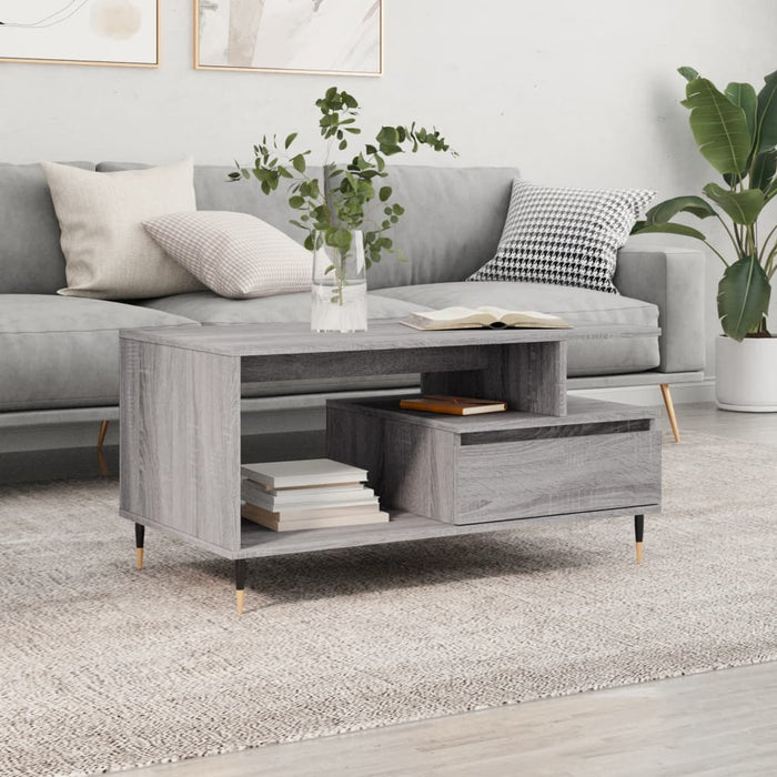 Coffee Table Grey Sonoma 90x49x45 cm Engineered Wood