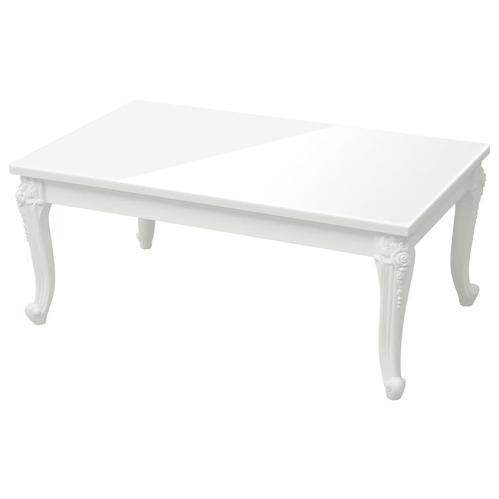 Coffee Table High Gloss White 100x50x42 cm Engineered Wood