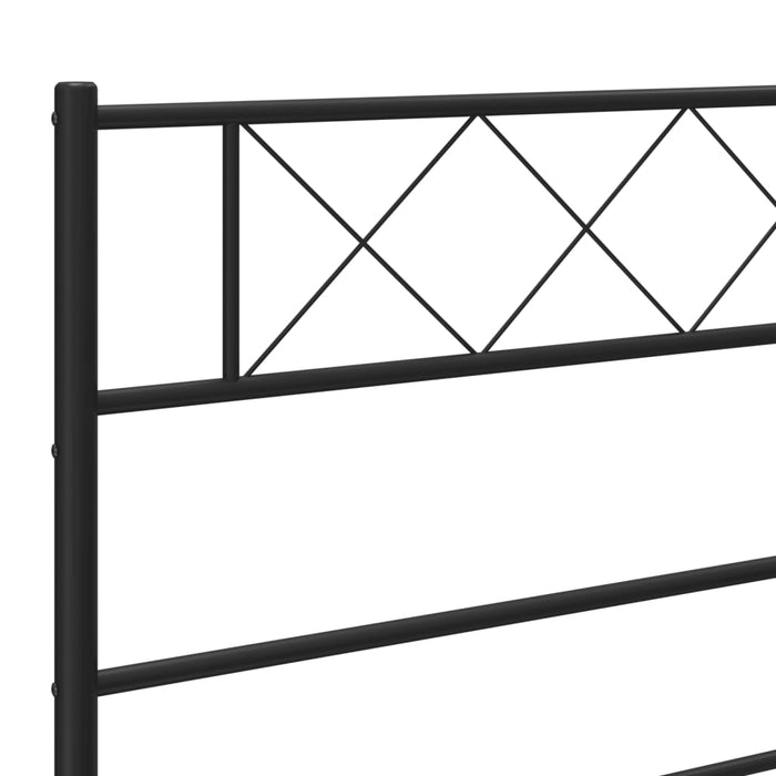 Metal Bed Frame with Headboard and Footboard Black 160x200 cm