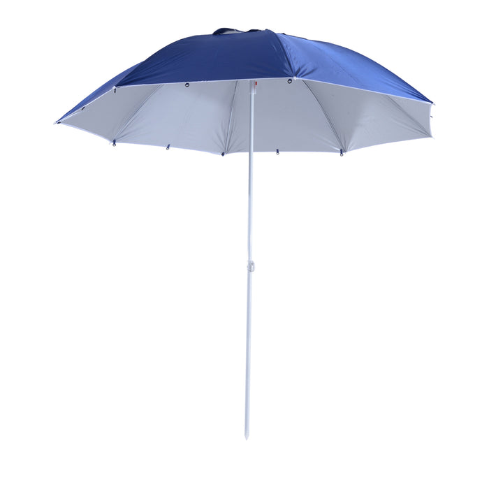 2m Beach Sport Umbrella Parasol-Coated Blue Polyester/Steel