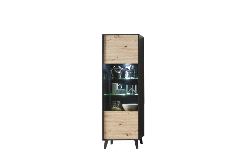 Artona 10 Tall Display Cabinet, Oak Artisan, 65cm