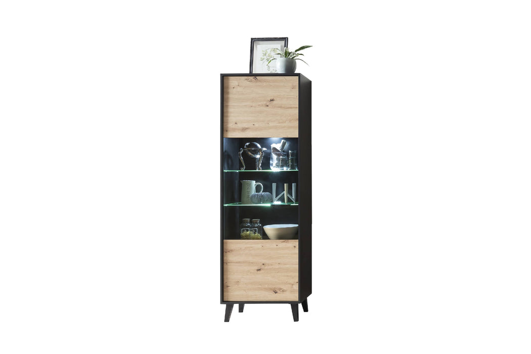 Artona 10 Tall Display Cabinet, Oak Artisan, 65cm