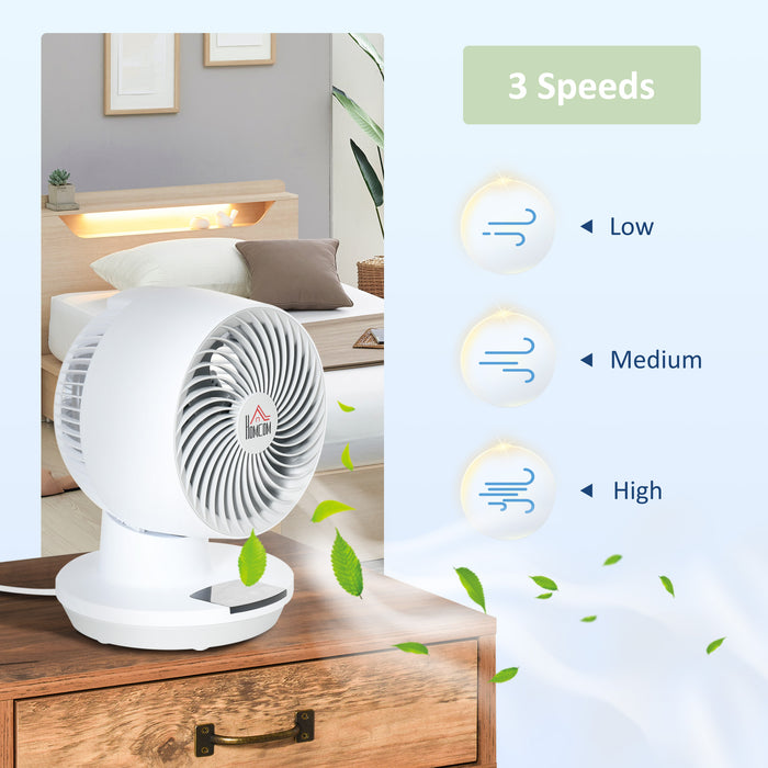 28cm Electric Table Desk Fan with 3 Speed, Remote, Small Portable Personal Cooling Fan for Home Office Desktop, White