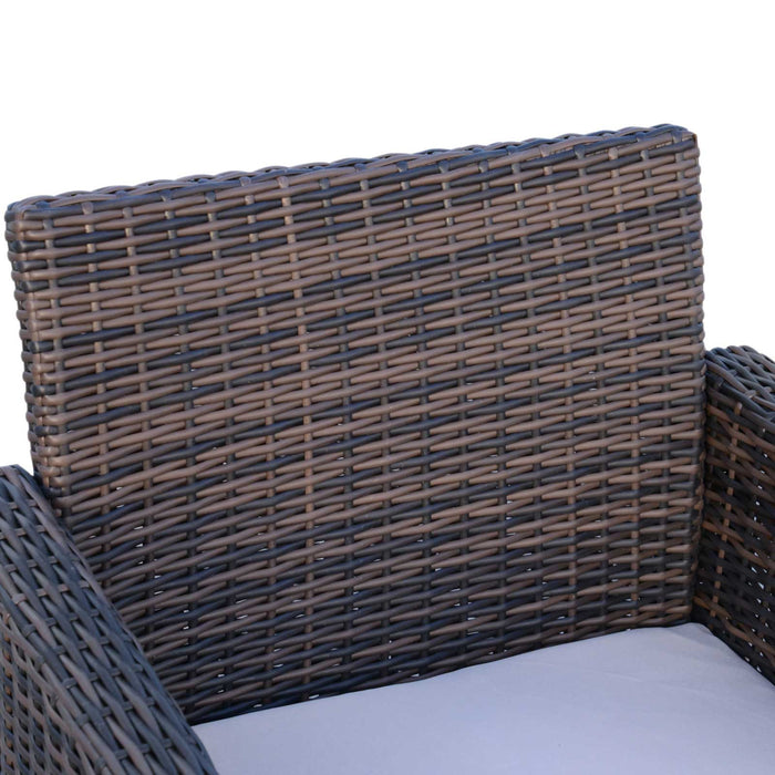 4-Seater Rattan Garden Sofa Set Outdoor Patio Wicker Weave 2-seater Bench Chairs & Coffee Table Conservatory, Brown