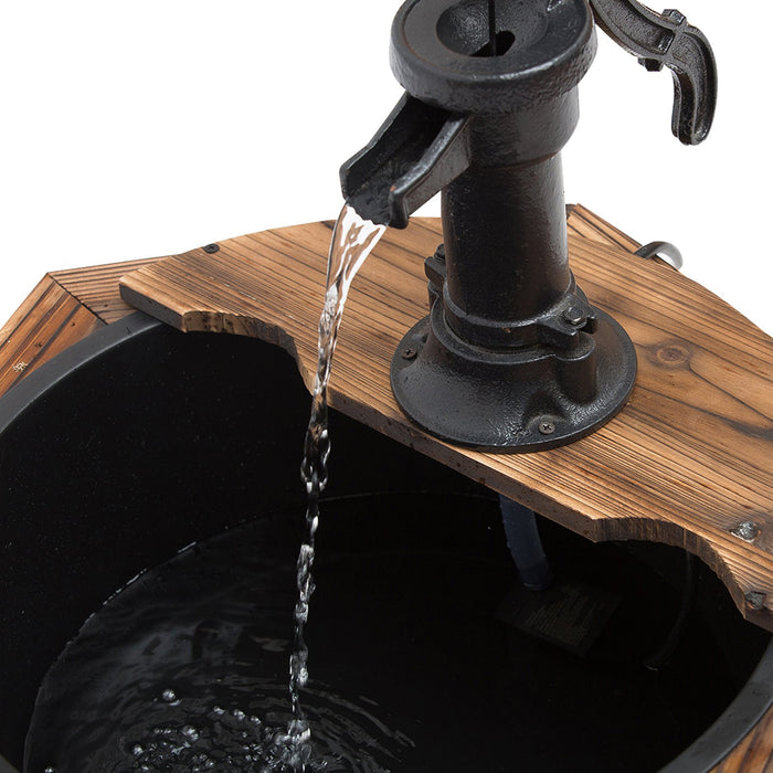 Wooden Electric Water Fountain Garden Ornament Oasis 220V