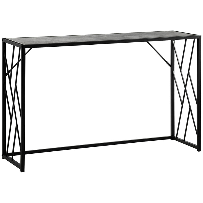 120??cm Console Table, Industrial Sofa Table with Metal Frame for Living Room, Hallway, Grey