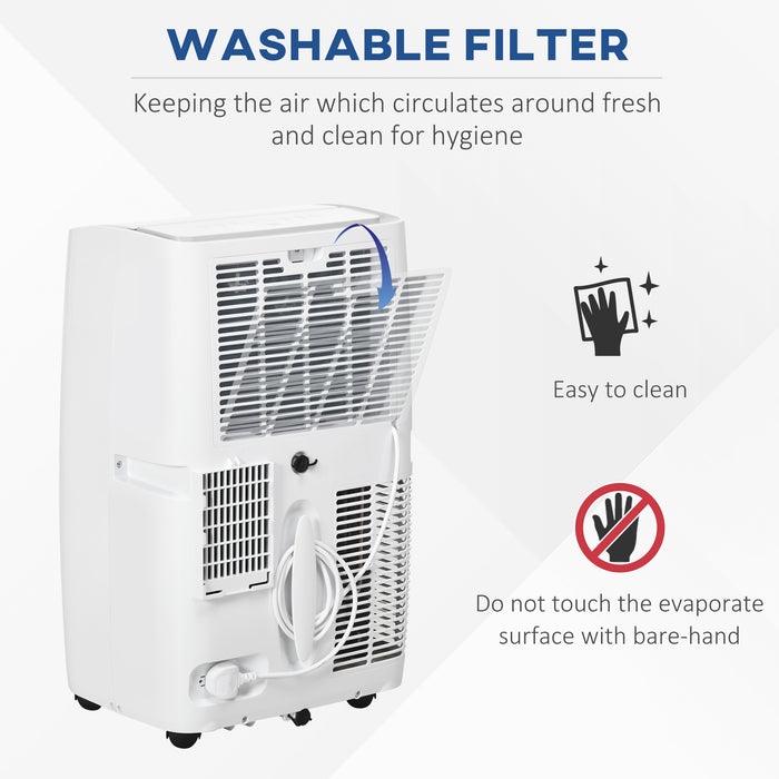 12,000 BTU Portable Air Conditioner Dehumidifier Cooling Fan for Room up to 25m??, with Remote, LED Display, 24H Timer, Window Mount Kit, White