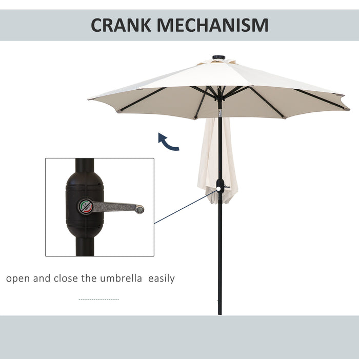 24 LED Solar Powered Parasol Umbrella-Creamy White