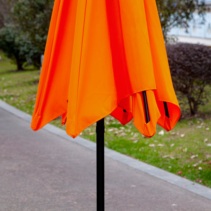 2.7M Patio Tilt Umbrella Sun Parasol Outdoor Garden Sun Shade Aluminium Frame with Crank???Orange???