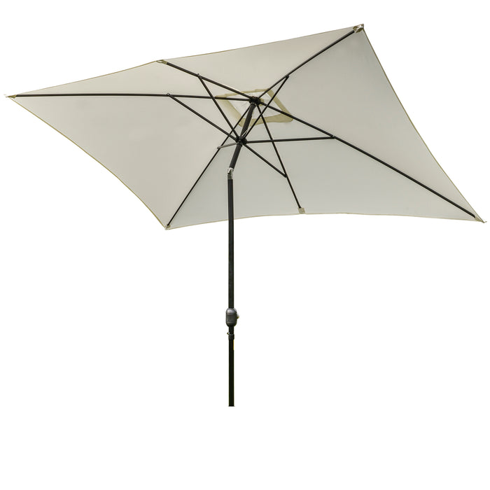 195Lx295Wx240H cm Umbrella Parasol-White