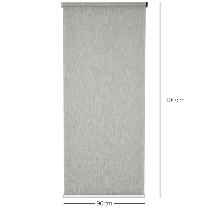 WiFi Smart Roller Blinds Window UV Privacy Protection with Rechargeable Battery, Electric Shades Blind Easy Fit Home Office, Grey, 90 x 180cm