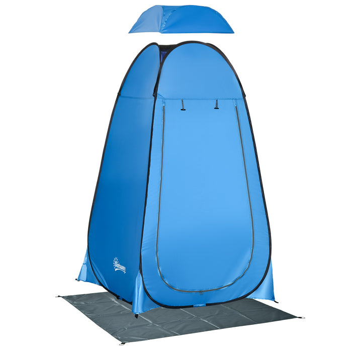 Camping Shower Tent Pop Up Toilet Privacy for Outdoor Changing Dressing Bathing Storage Room Tents, Portable Carrying Bag for Hiking, Blue