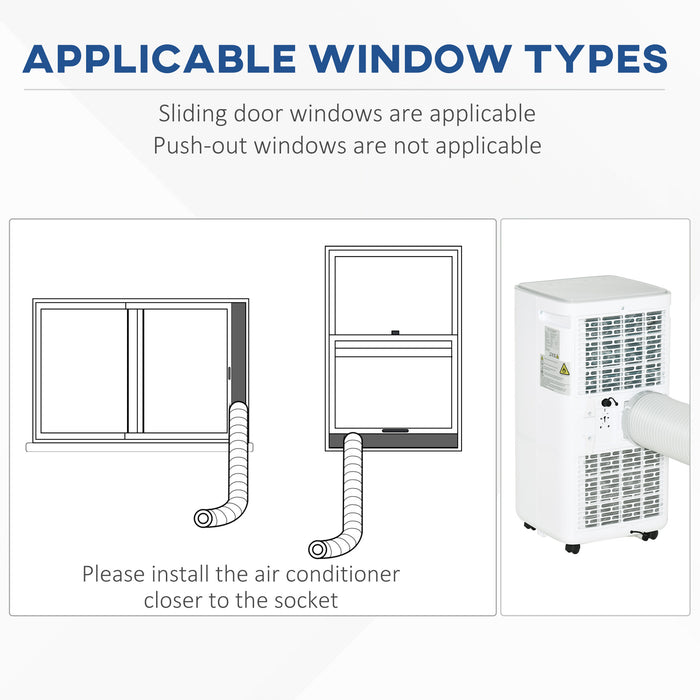 10000 BTU Mobile Air Conditioner Portable AC Unit for Cooling Dehumidifying Ventilating with Remote Controller, LED Displa, White