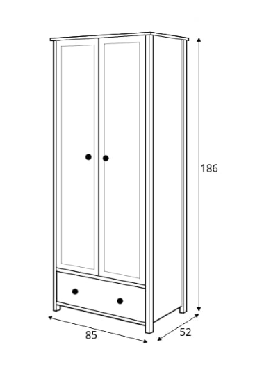 Story SO-12 2 Door Wardrobe, White Matt