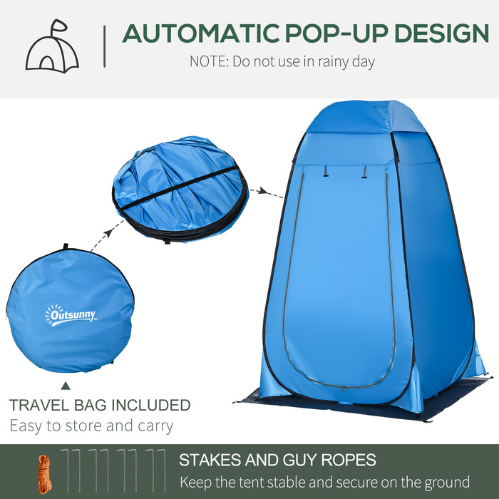 Camping Shower Tent Pop Up Toilet Privacy for Outdoor Changing Dressing Bathing Storage Room Tents, Portable Carrying Bag for Hiking, Blue