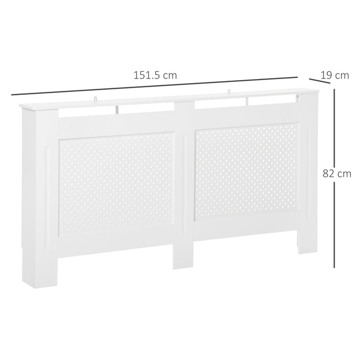 Wooden Radiator Cover Heating Cabinet Modern Home Furniture Grill Style White Painted (Large)