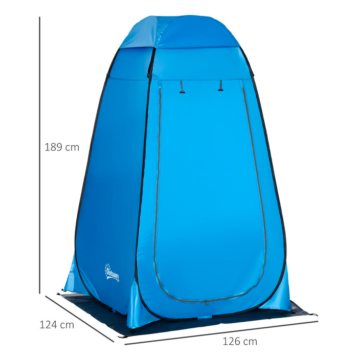 Camping Shower Tent Pop Up Toilet Privacy for Outdoor Changing Dressing Bathing Storage Room Tents, Portable Carrying Bag for Hiking, Blue