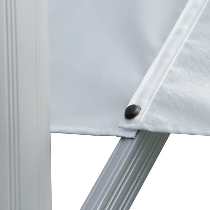 3m Cantilever Roma Parasol Aluminium Frame 360 Rotation Hanging Parasol with/ Cross Base White