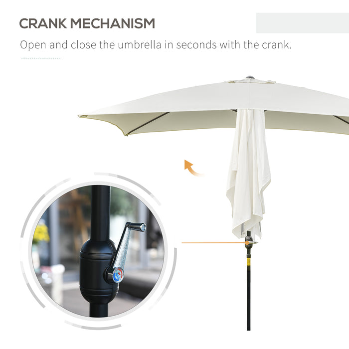 195Lx295Wx240H cm Umbrella Parasol-White