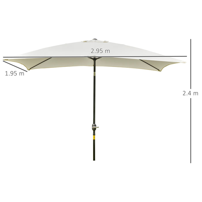 195Lx295Wx240H cm Umbrella Parasol-White