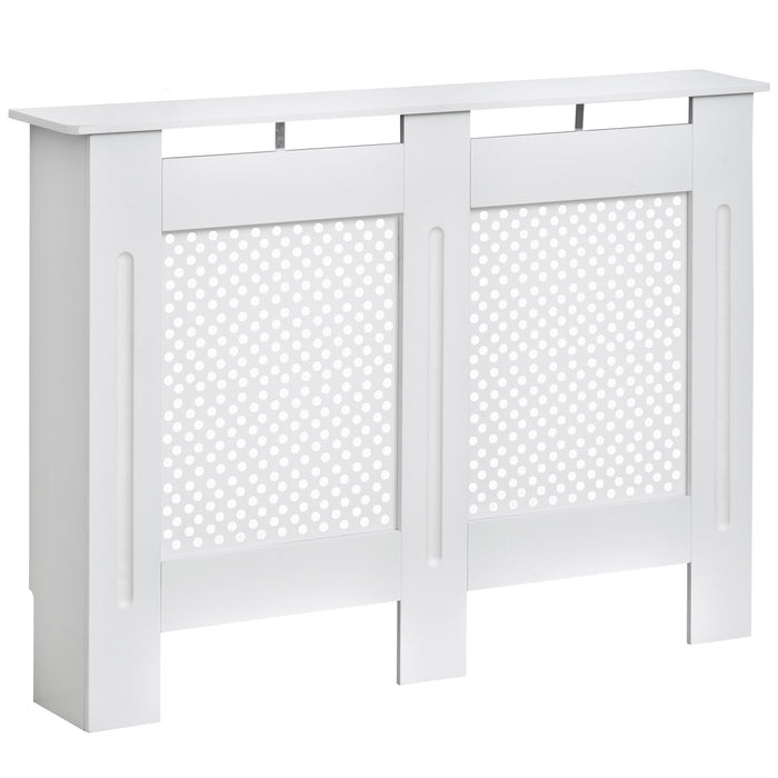 Wooden Radiator Cover Heating Cabinet Modern Home Furniture Grill Style White Painted (Medium)