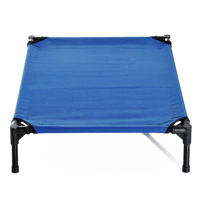 PawHut Elevated Pet Bed Portable Camping Raised Dog Bed w/ Metal Frame Blue (Medium)