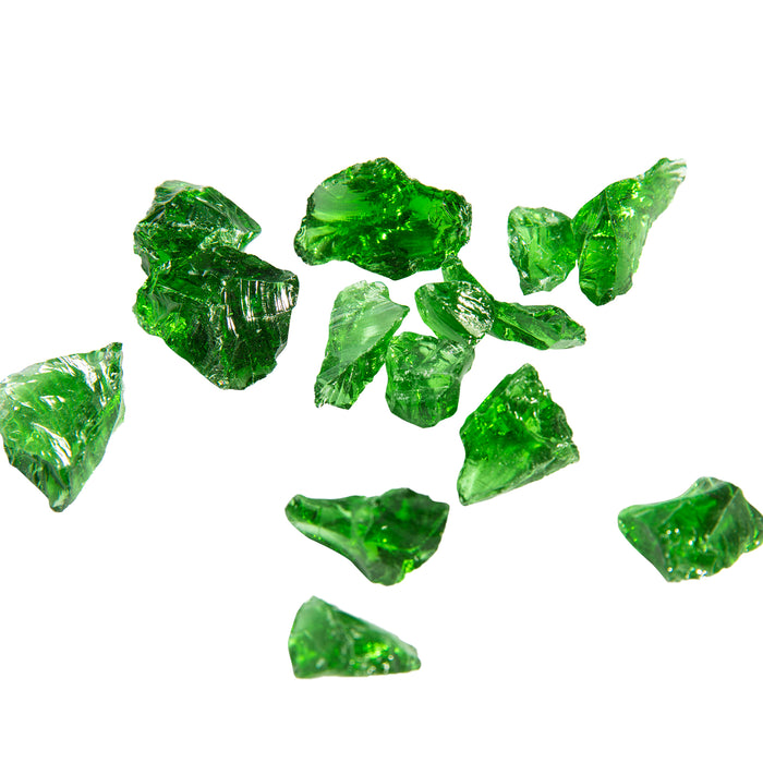 1/2 Inch Reflective Fire Glass for Fire Pits, Green