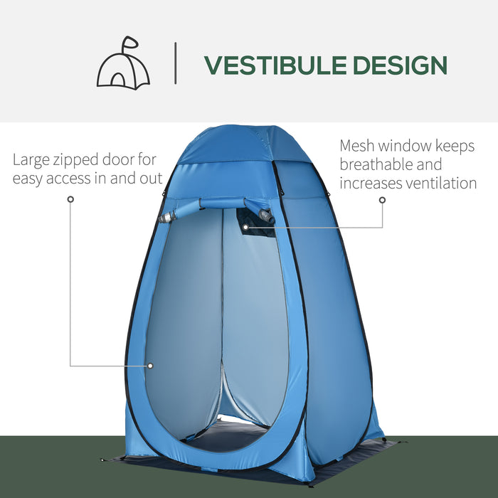 Camping Shower Tent Pop Up Toilet Privacy for Outdoor Changing Dressing Bathing Storage Room Tents, Portable Carrying Bag for Hiking, Blue